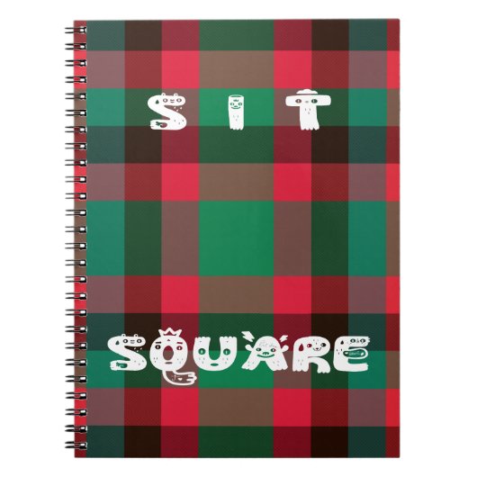 Schotse Royal Checkered Tartan Plaid met tekst Notitieboek (Voorkant)