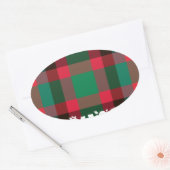 Schotse Royal Checkered Tartan Plaid met tekst Ovale Sticker (Envelop)