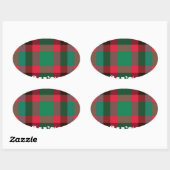 Schotse Royal Checkered Tartan Plaid met tekst Ovale Sticker (Vel)