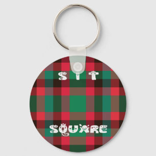 Schotse Royal Checkered Tartan Plaid met tekst Sleutelhanger