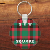 Schotse Royal Checkered Tartan Plaid met tekst Sleutelhanger (Voorkant)
