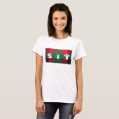 Schotse Royal Checkered Tartan Plaid met tekst T-shirt (Voorkant volledig)