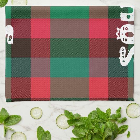 Schotse Royal Checkered Tartan Plaid met tekst Theedoek (Gevouwen)