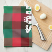 Schotse Royal Checkered Tartan Plaid met tekst Theedoek (Quarter Fold)