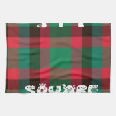Schotse Royal Checkered Tartan Plaid met tekst Theedoek (Horizontaal)