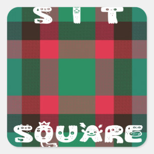 Schotse Royal Checkered Tartan Plaid met tekst Vierkante Sticker