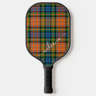 Schotse ruit Clan Murray Oranje Blauw Groen Schrif Pickleball Paddle