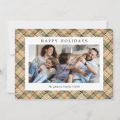 Schotse ruit foto Kerstmis Feestdagenkaart (Voorkant)