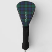 Schotse ruit groen geruit klassiek golfheadcover (Voorkant)