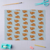 Schotse Schotse hoerkraan op blauwe pokadots Tissuepapier (Craft)