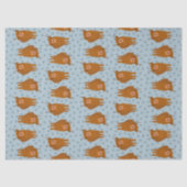 Schotse Schotse hoerkraan op blauwe pokadots Tissuepapier (Voorkant)