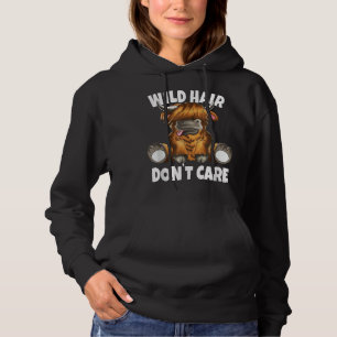 Schotse Schotse Hoogland Koe Wild Hair Don't Car Hoodie