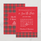 Schotse Schotse ruit Keltische symbolen Trouw Save The Date (Voorkant / Achterkant)