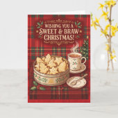 Schotse Shortbread Kerstkaart Kaart (Gele Bloem)