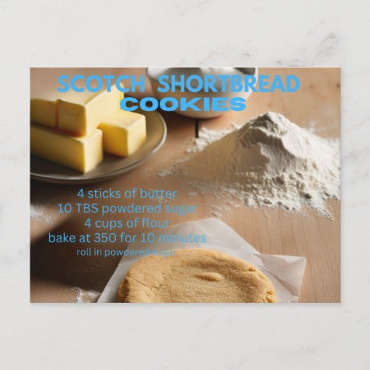 Schotse shortbread koekaart briefkaart (Voorkant)