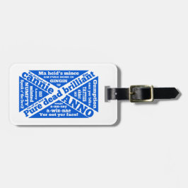 Schotse slang en zinnen bagagelabel