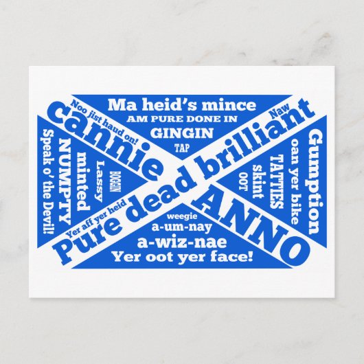 Schotse slang en zinnen briefkaart (Voorkant)