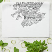 Schotse Slang Woord Kaart Keukenhanddoek (Gevouwen)