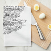Schotse Slang Woord Kaart Keukenhanddoek (Quarter Fold)