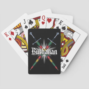 Schotse Stalen Clan Buchanan Tartan Zwaarden Pokerkaarten