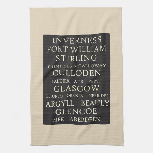 Schotse steden theedoek (Verticaal)