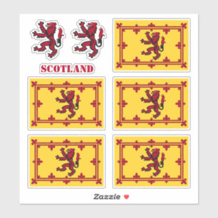 Schotse stickers, Rampant & Scottish Flag / Lion Sticker