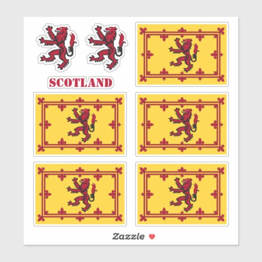 Schotse stickers, Rampant & Scottish Flag / Lion Sticker (Vel)