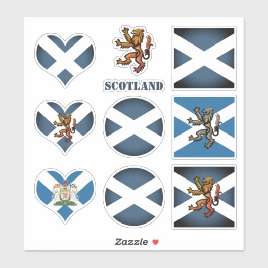 Schotse stickers, Scottish Flag Lion Heart/sport Sticker (Vel)