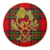 Schotse stijl Roos Thistle Play Keramische Knop (Voorkant)