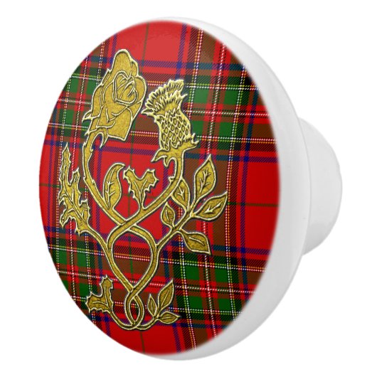 Schotse stijl Roos Thistle Play Keramische Knop (Rechts)