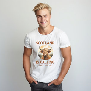 Schotse T-Shirt Highland Koe, Schotse Koe Tshirt