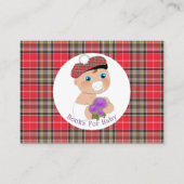 Schotse tartan |Aanvraag van Thistle Baby shower B Informatiekaartje (Achterkant)