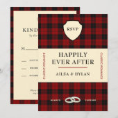 SCHOTSE TARTAN BOEKCOVER | TROUW-RSVP KAART (Voorkant / Achterkant)