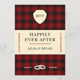 SCHOTSE TARTAN BOEKOMSLAG | HUWELIJK RSVP KAART