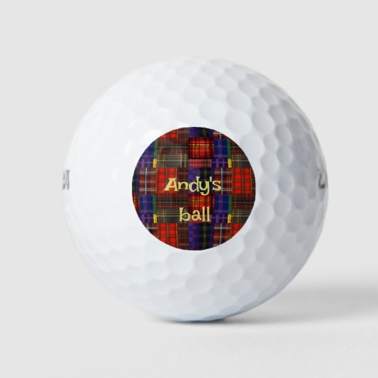 Schotse Tartan Golf Ballen (Voorkant)