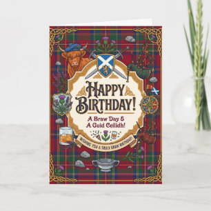 Schotse Tartan Humor Verjaardag Kaart