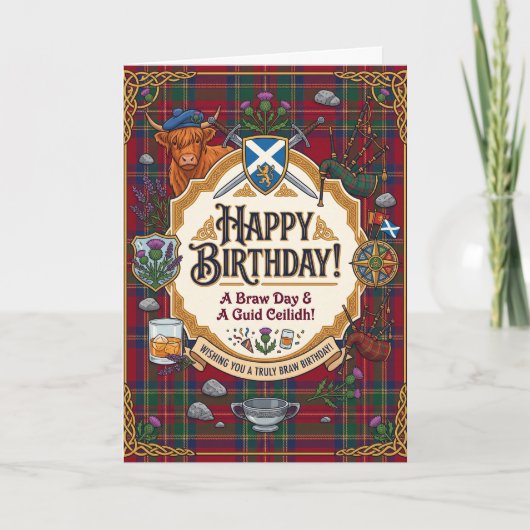 Schotse Tartan Humor Verjaardag Kaart (Voorkant)