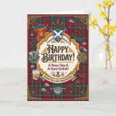 Schotse Tartan Humor Verjaardag Kaart (Gele Bloem)