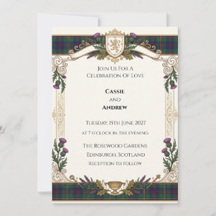 Schotse Tartan Huwelijk Kaart