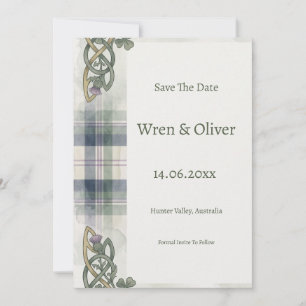 Schotse Tartan Keltische Knoop Distel Save the Dat Date