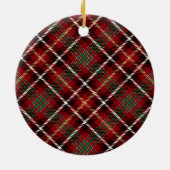 Schotse Tartan kerst foto Keramisch Ornament (Achterkant)