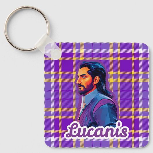 Schotse tartan kraai sleutelhanger (Voorkant)
