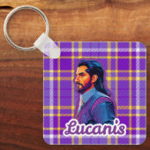 Schotse tartan kraai sleutelhanger (Voorkant)