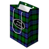 Schotse tartan medium cadeauzakje (Voorkant Gekanteld)