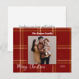 Schotse Tartan Patroon Kerstmis Aanpasbaar Feestdagenkaart