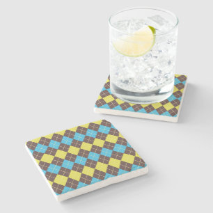 Schotse tartan-patroon uit de jaren 70 stenen onderzetter