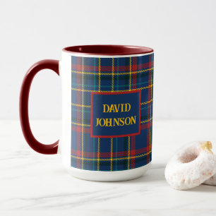 Schotse Tartan Plaid Clan Vintage Patroon Mok