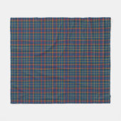 Schotse Tartan Plaid met rood, blauw & turquoise Fleece Deken (Voorkant (Horizontaal))