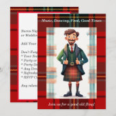 Schotse Tartan Plaid Persoonlijk Feest Kaart (Voorkant / Achterkant)