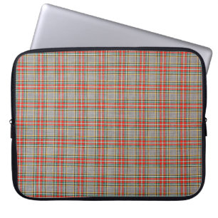 Schotse tartan: rood-groen-geel patroon. laptop sleeve